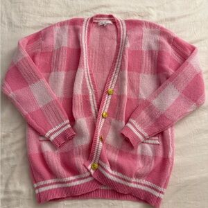 Cozy Pink Plaid Women's Cardigan